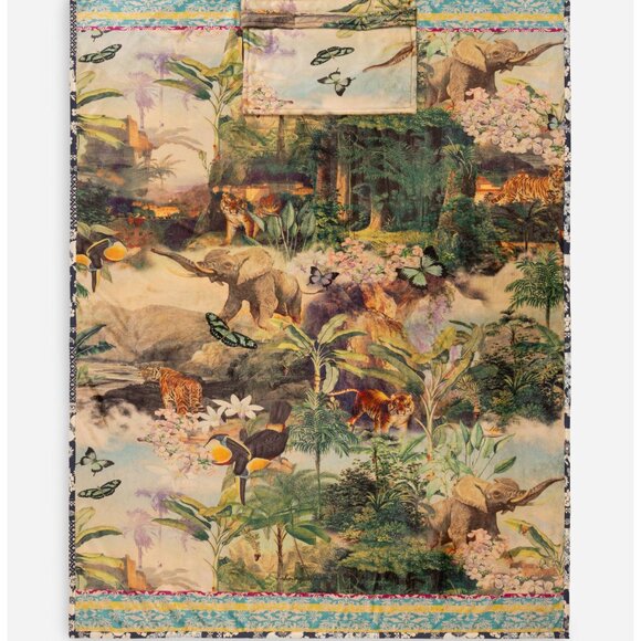 Johnny Was Rawi Janie Favorite Kimono Sleeve Tee Shirt Wild Animal Green Top NEW - Picture 9 of 10